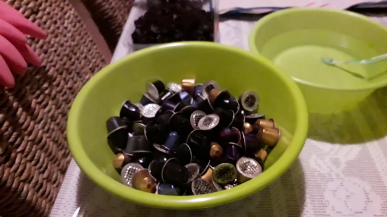 Je m attaque au vidage et  nettoyage des capsules nespresso (tuto).