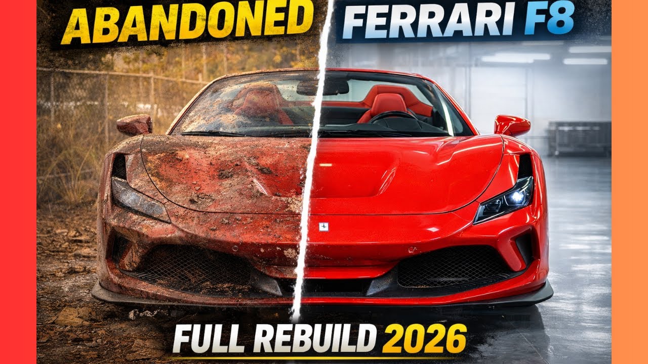 ASMR Car Full Rebuild of Red Ferrari F8 Spider 2022 from Abandoned Condition to Looking New in 2026.