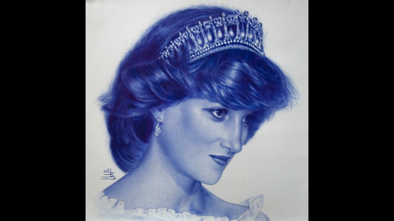 Drawing Princess Diana \ Shading Technique With Pen