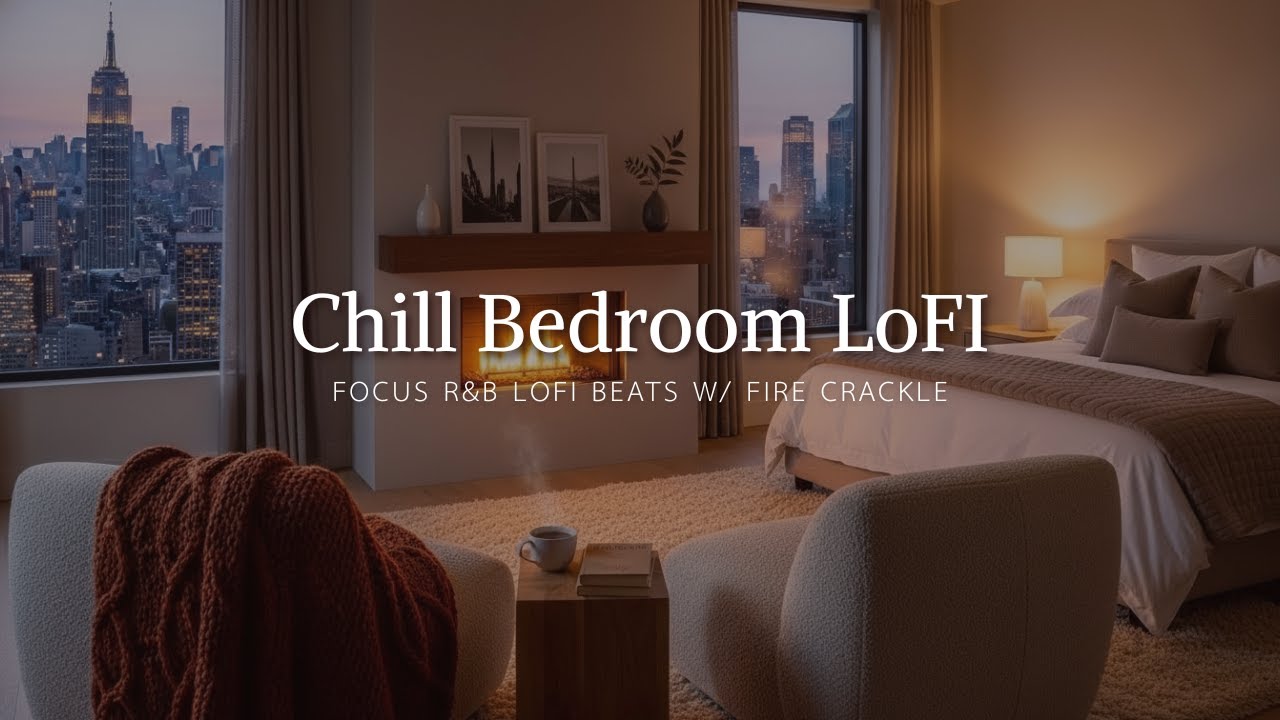 Chill Bedroom LoFi ☕ Soulful R&B LoFi Beats w/ Fireplace Crackle