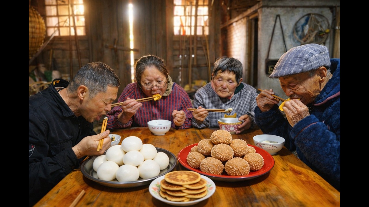From Rice to Crispy Sweet Rice Balls | Ancient Stone-Grinding & Traditional Village Cooking