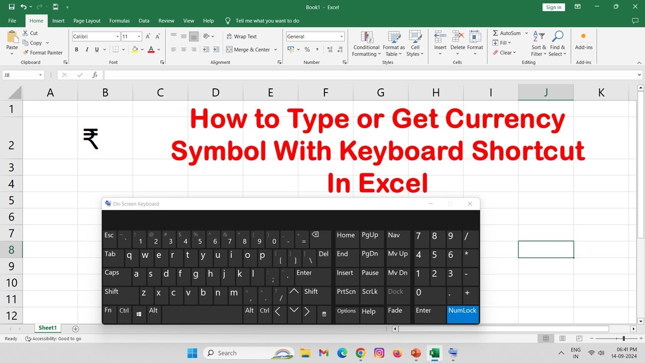 How to Type or Get Currency Symbol With Keyboard Shortcut In Excel