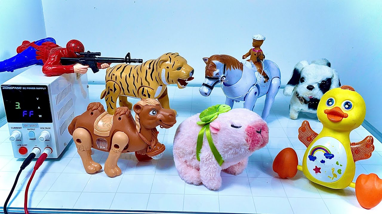 I Applied HIGH VOLTAGE to Electric Toys, eagle, horse, capybara, tiger, Dog