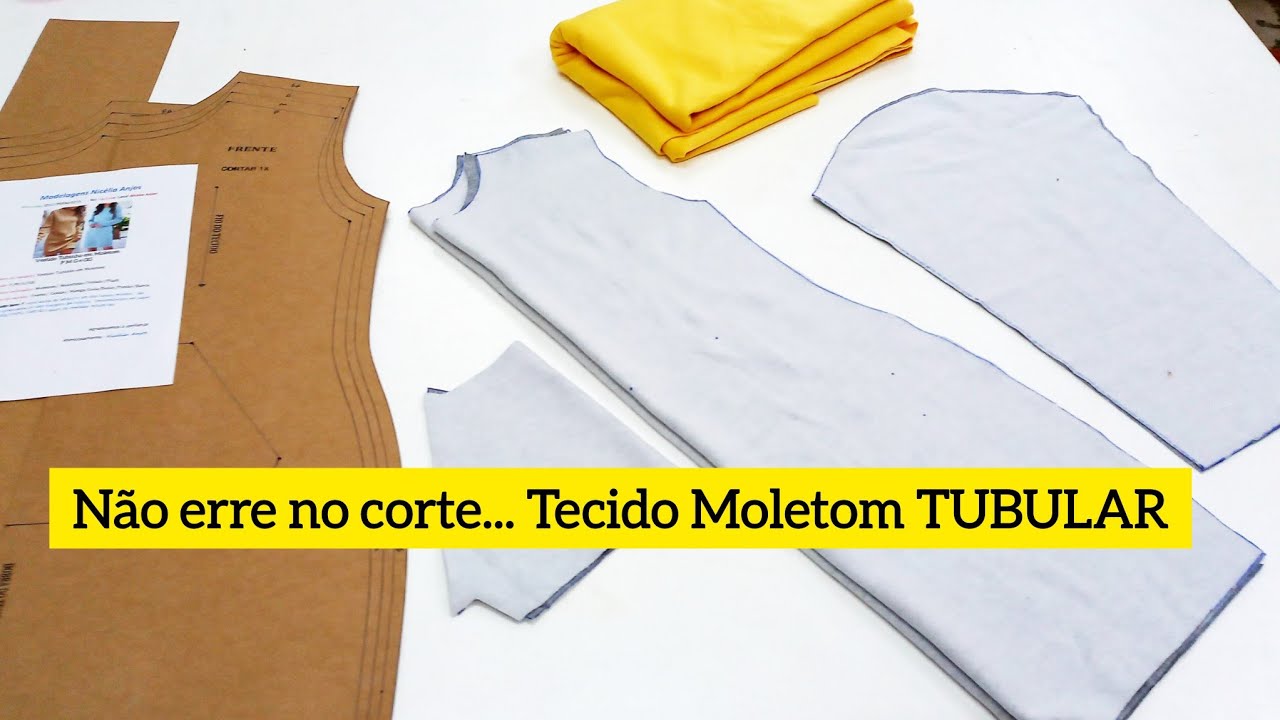 Como cortar Roupas no tecido Moletom TUBULAR