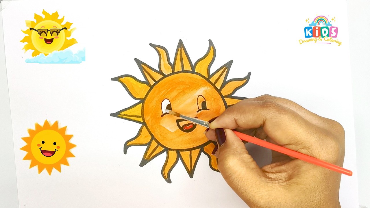 How to Draw the Sun | Easy Sun Drawing for Kids Step by Step