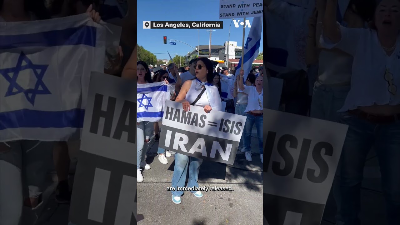 Pro-Israel and Pro-Palestinian Rallies Held in Los Angeles as Israel-Hamas War Continues #shorts