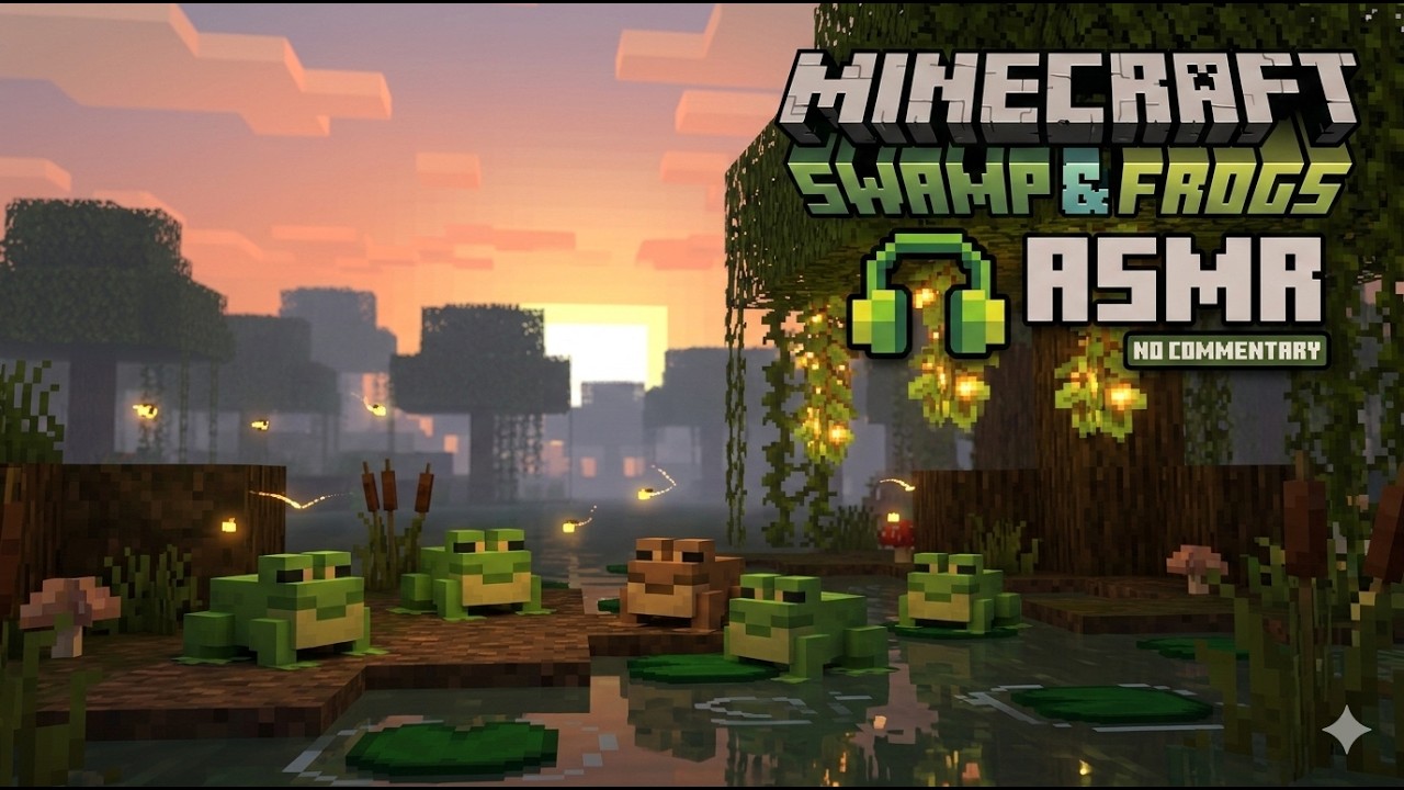 Minecraft ASMR | Sounds of Frogs & Swamps (No Commentary, Immersive Nature)