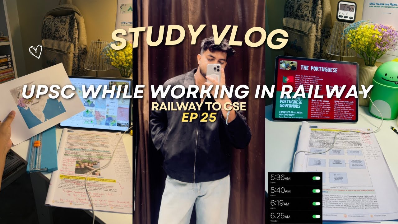 📚Study Vlog | RAILWAY TO UPSC CSE | MOTIVATION 