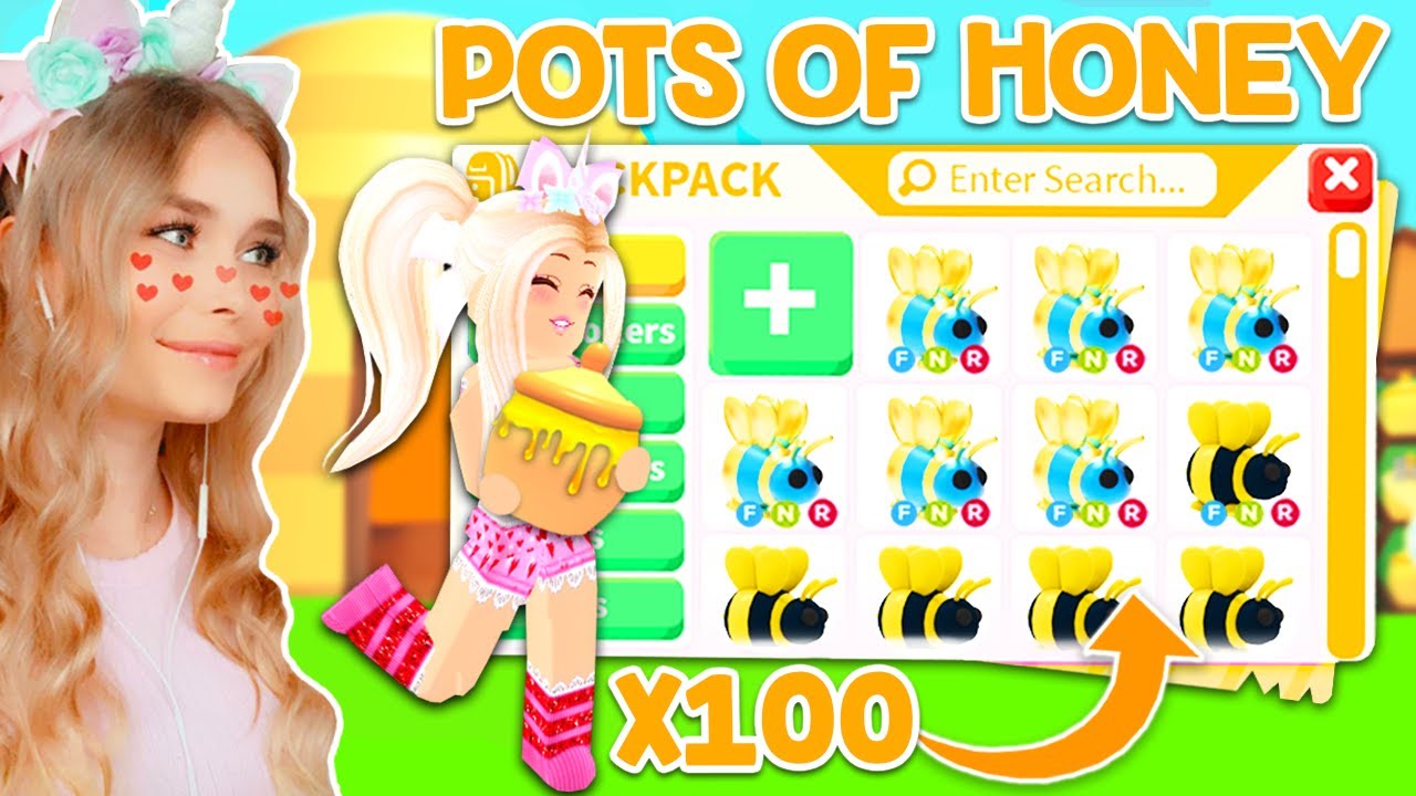 THROWING 100 POTS Of HONEY In Adopt Me! (Roblox)