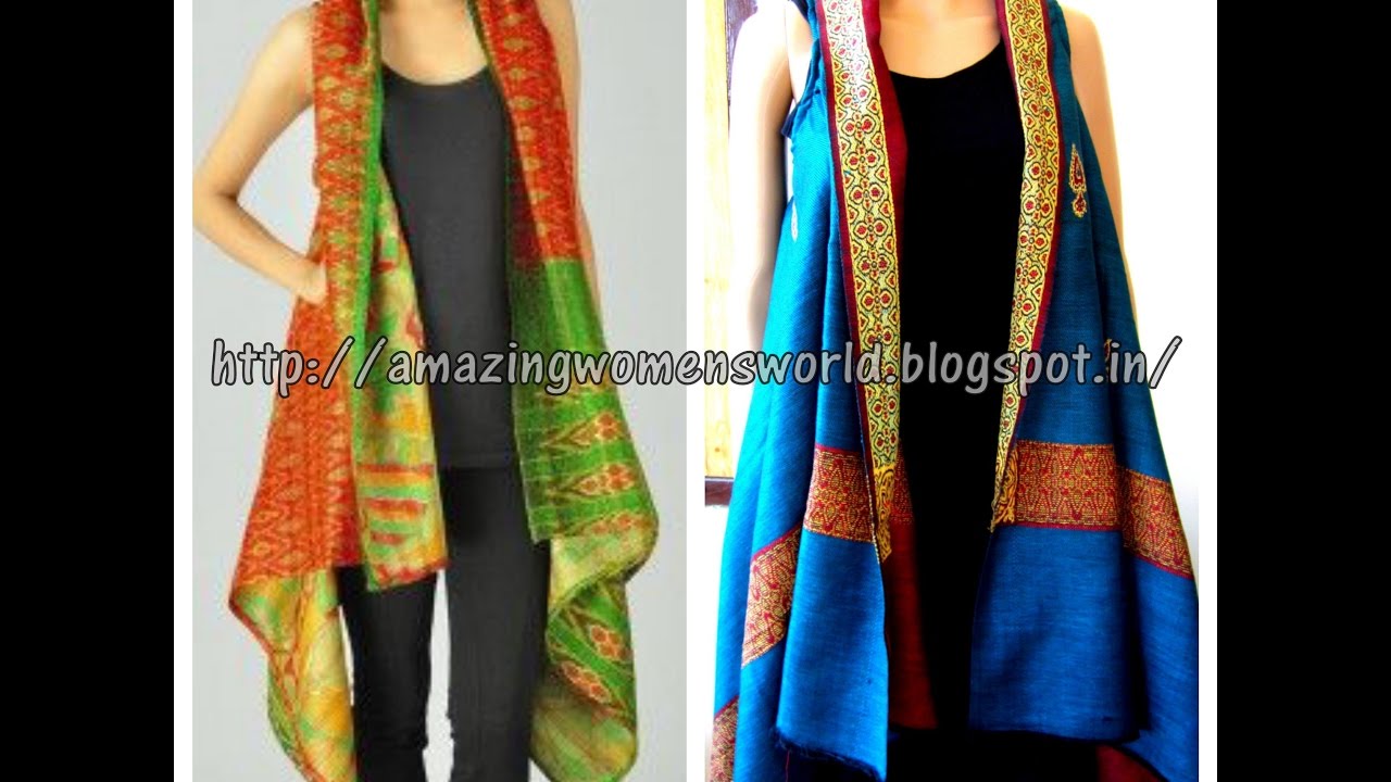 HOW TO CONVERT OLD SHAWL 2 CARDIGAN - EASY MAKING - DIY