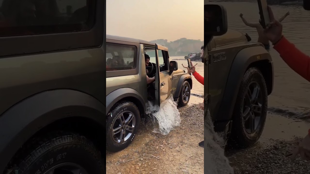 THAR Water wading capabilities #thar #views #offroading #shorts #4x4 #views #viral