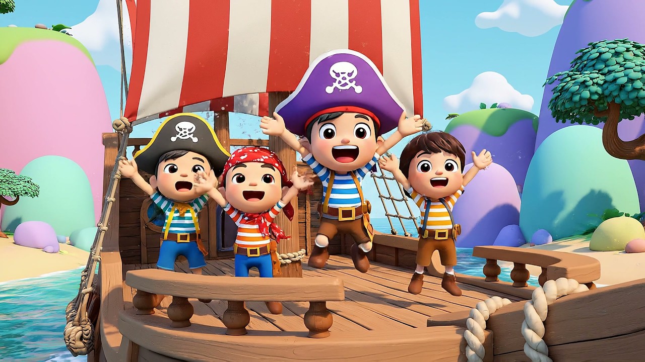 El Pequeño Barco Pirata Navega Suish Suish | Canciones de Aventuras en el Mar