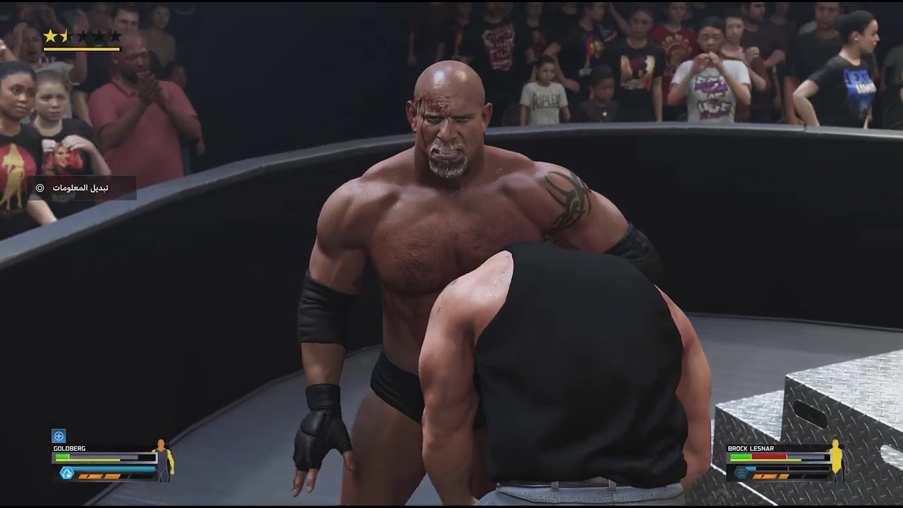 WWE 2K25_بروك ليسنر ضد جولد بيرق مباراة اندر قراوند