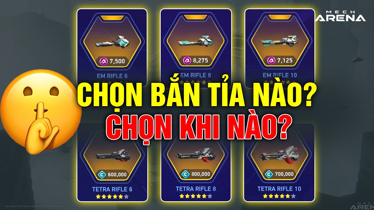 Mech Arena: Tư vấn chọn Combo Bắn Tỉa Hiệu Quả - Tetra Rifle, Siêu Pháo, EM Rifle