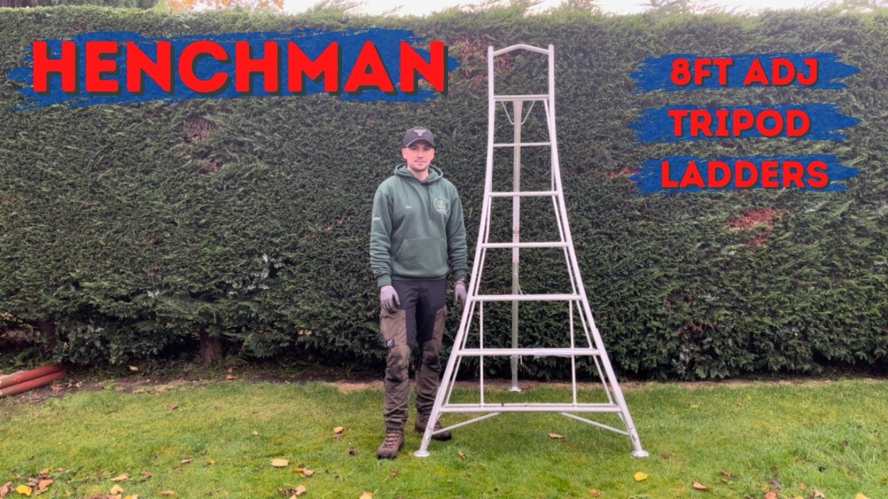 Hedge Trim // 8ft Adj Tripod Ladders // Husqvarna Battery