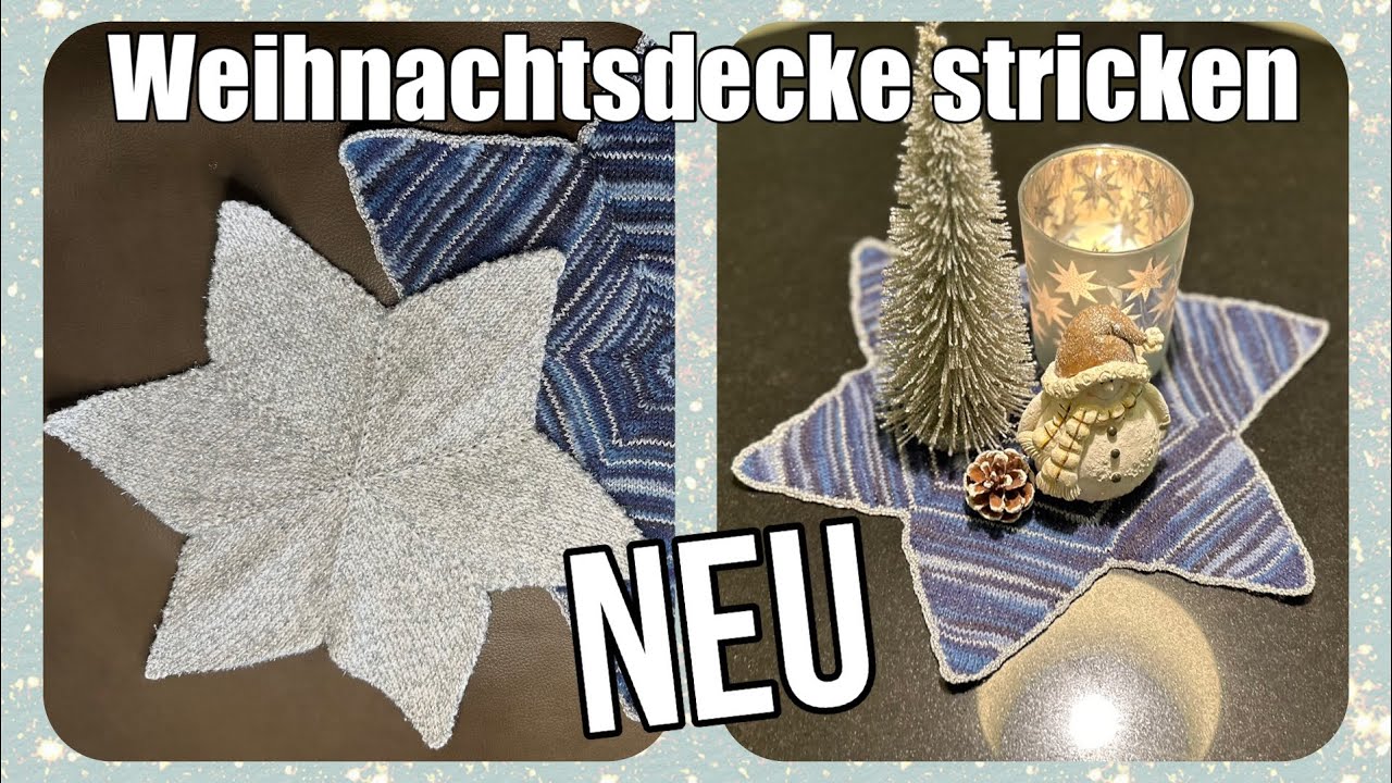 Sternendeckchen / Tischset stricken - NEU- in einem Stück gestrickt aus einem Sechseck