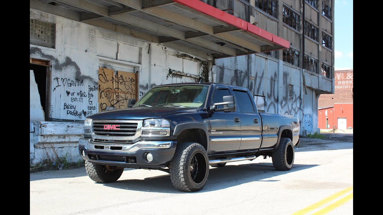 2006 GMC Sierrat 2500 SLT Ming Blue 20s&33s
