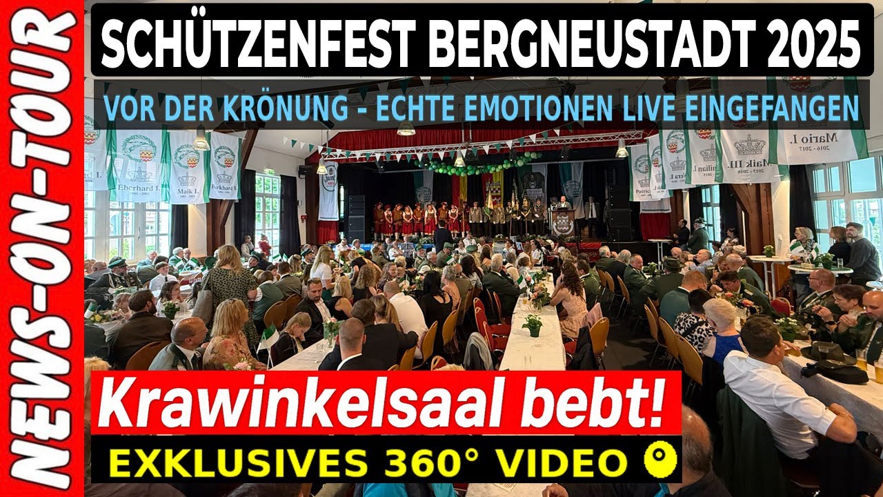 360&deg; Video: Stimmung VOR der Kr&ouml;nung im Krawinkelsaal 🎥 &ndash; Sch&uuml;tzenfest Bergneustadt 2025 Insta X5