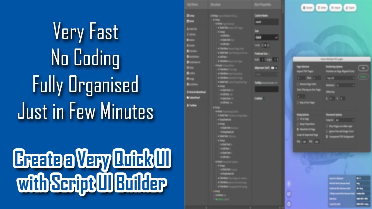 Adobe Scripting Tutorials | Creating UI with Builder - very Fast