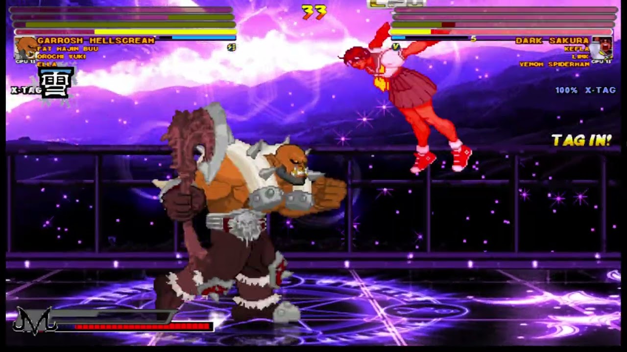[4K] MUGEN: ETB – Garrosh, Eila, Fat Majin Buu, Orochi Yuki vs Kefla, V. Spiderman, Link, D. Sakura
