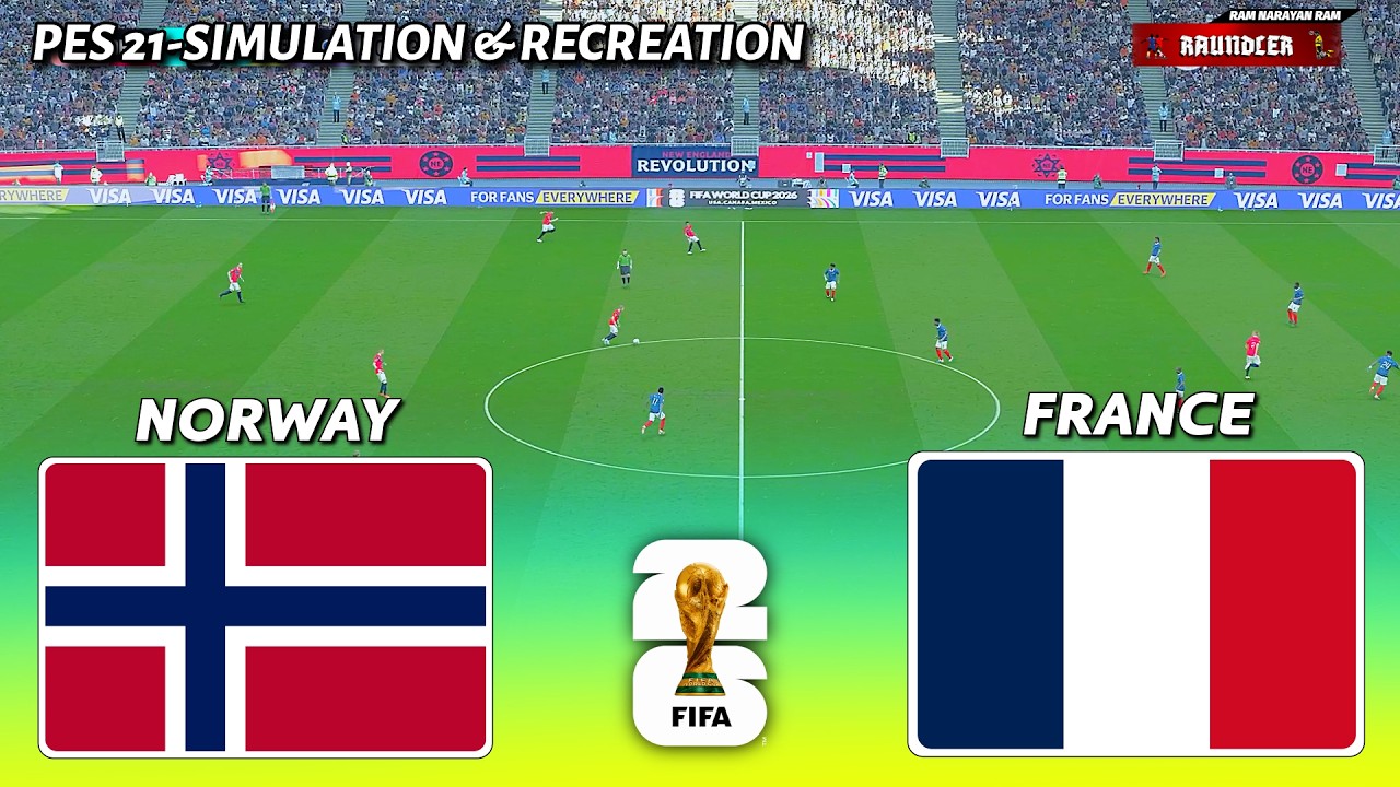 🔴NORWAY vs FRANCE | FIFA World Cup 2026 | Haaland vs Mbappe | PES 21 Football Simulation Gameplay
