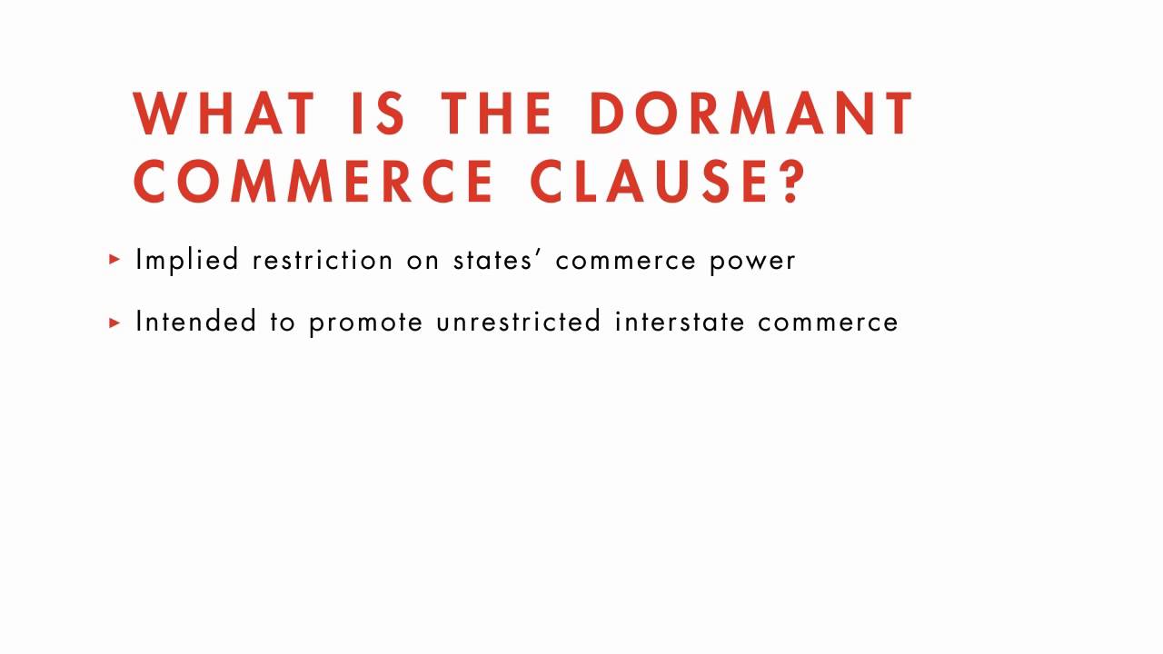 Constitutional Law tutorial: Dormant Commerce Clause | quimbee.com