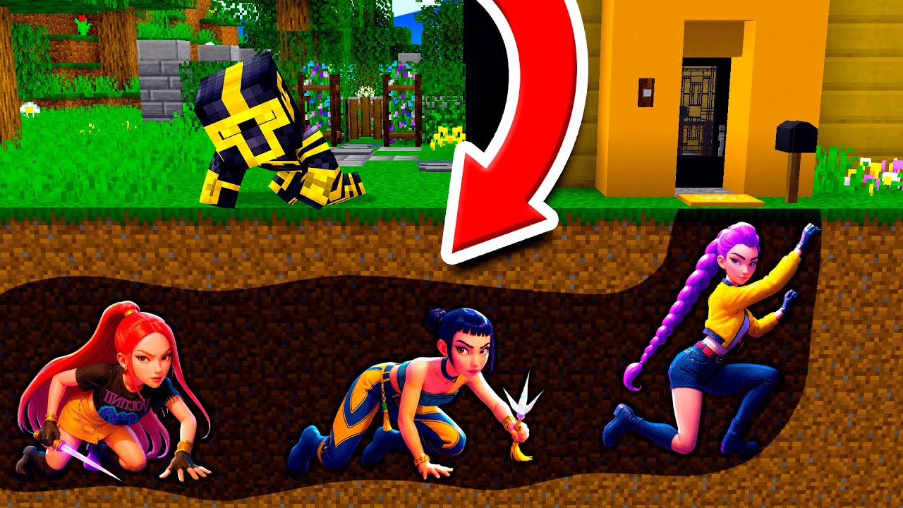KPOP DEMON HUNTERS invaden MI CASA con un TÚNEL SECRETO en MINECRAFT 😱