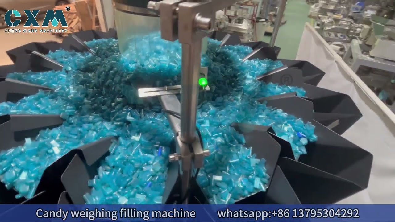 Automatic gummy candy bottle jar weighing filling packing machine#GummyCandy #CandyMachine