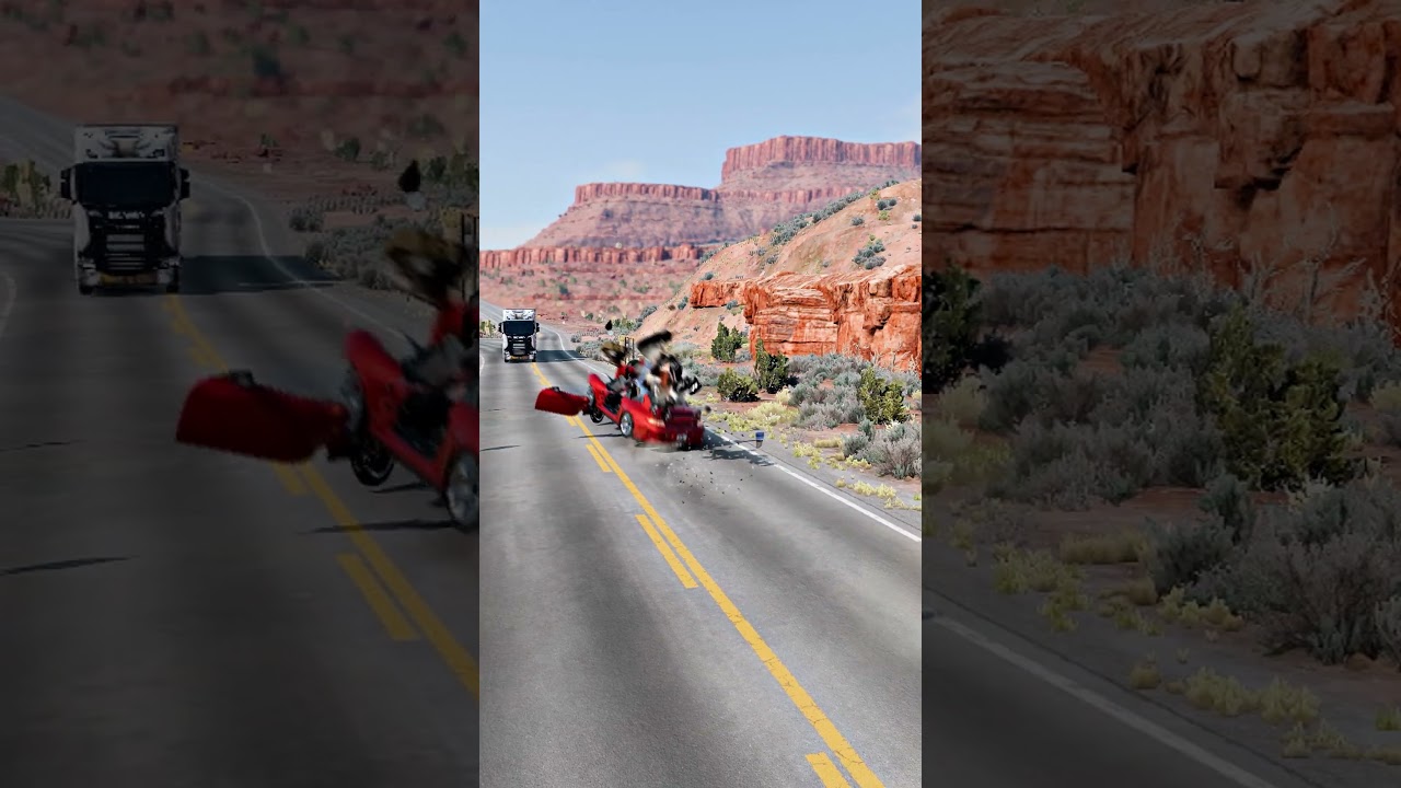 Realistic Highway Car Crashes #84