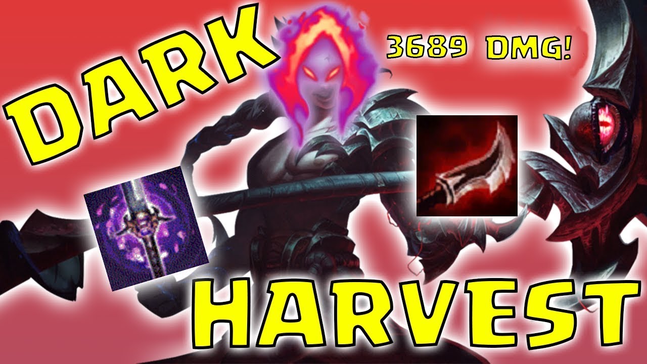 KAYN JUNGLE DARK HARVEST 3689 DAMAGE! - Preseason 8 Season 8 s8 Patch 7.22 Gameplay w/ Commentary
