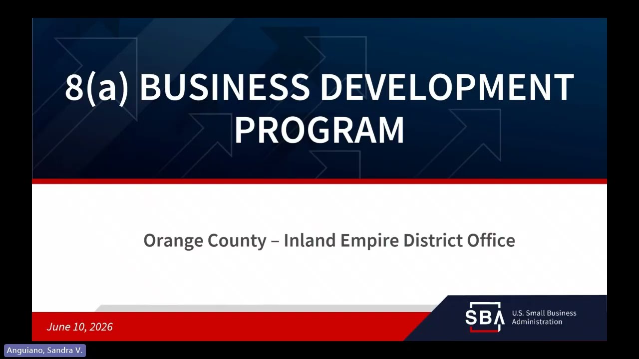 SBA Monthly Certification Webinar:  8a, HUBZone, WOSB, VetCert - June 10, 2026