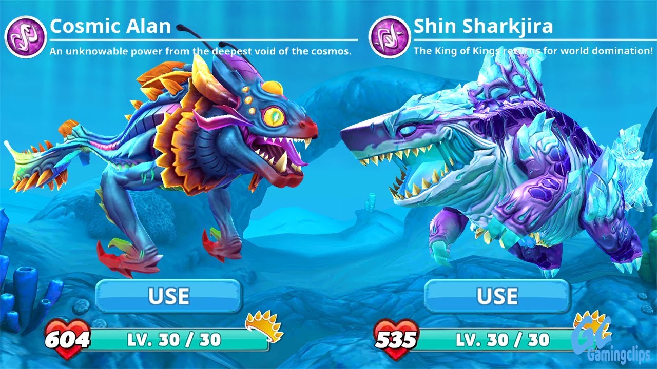 COSMIC ALAN vs SHIN SHARKJIRA in Hungry Shark World