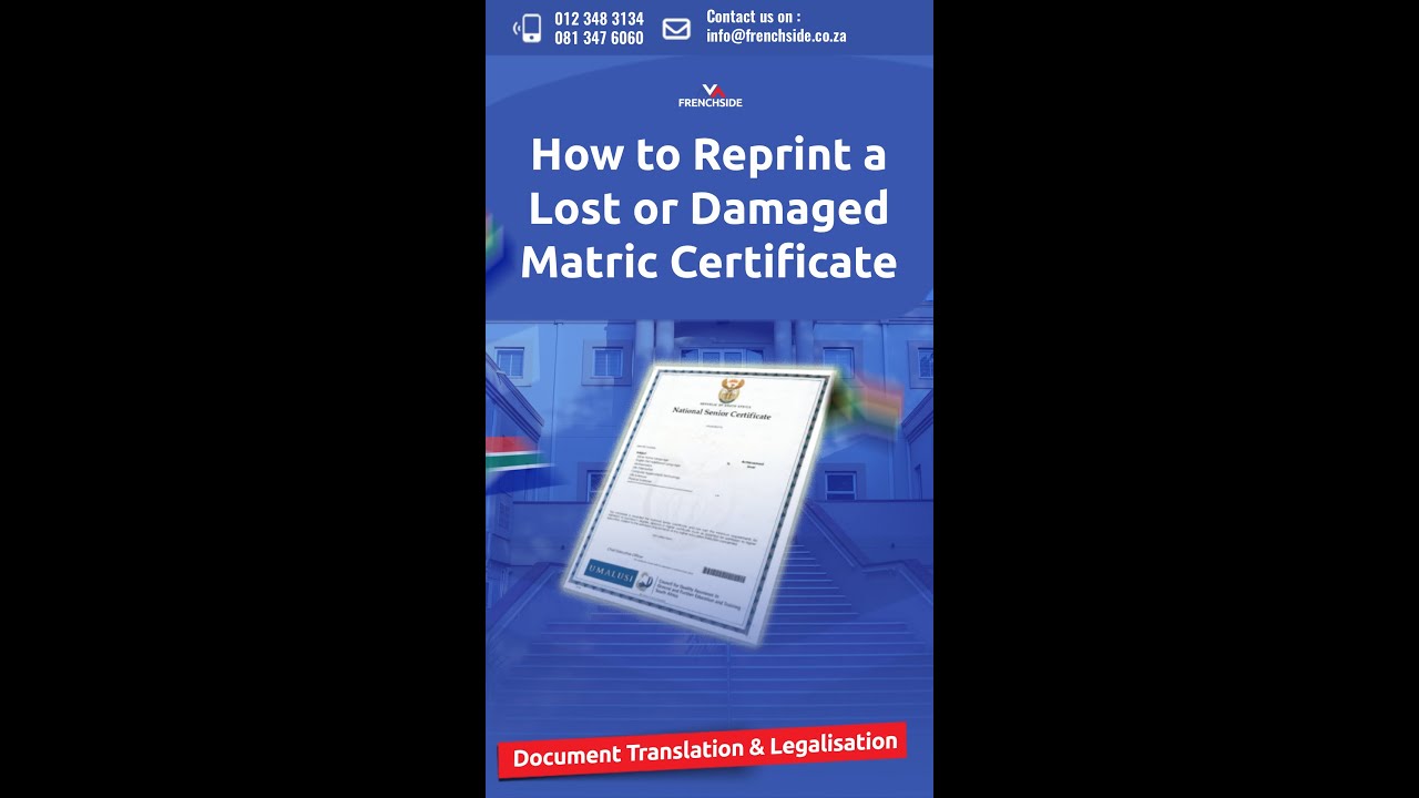 How to Reprint a Lost or Damaged Matric Certificate in South Africa | Step-by-Step Guide