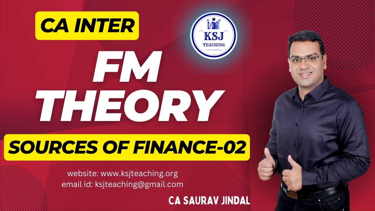 CA Inter FM Theory | Sources of Finance-02 | Financial Management #cainterfm