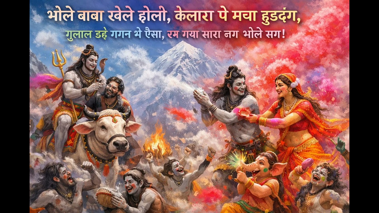 भोले बाबा खेले होली 🔥 | कैलाश पे मचा हुड़दंग | Mahadev Holi Song 2026 | Shiv Parvati Holi Special