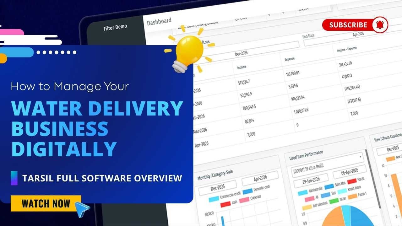 Tarsil Best Water Delivery Business Software Introduction Video