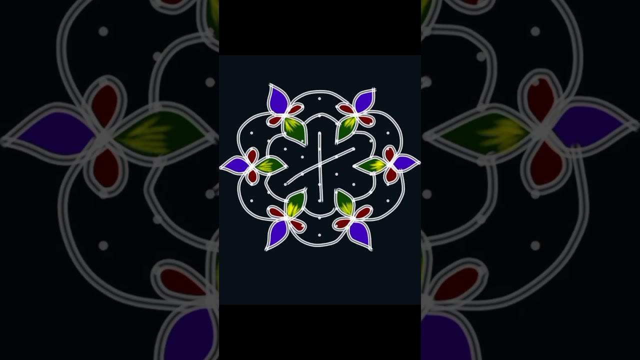 9*5 Dots Rangoli 🌺 Colourful Rangoli Designs 🌷 Festival Rangoli 🌺 Easy Rangoli Designs #rangoli 