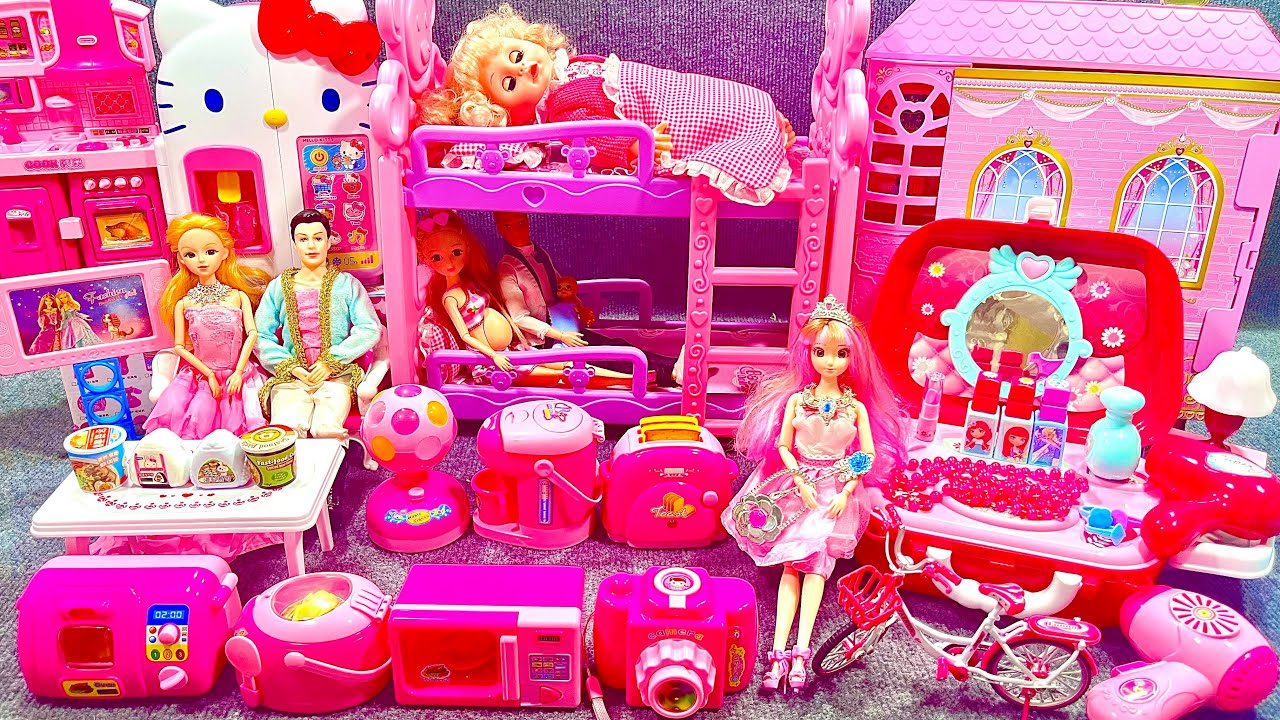 15 Minutes Satisfying with Unboxing Pink Princess House & Swing Slide Playset ASMR | Review Toys
