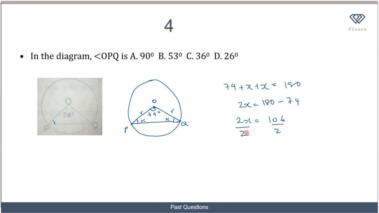 5 JAMB Mathematics Past Questions  on Euclidean Geometry
