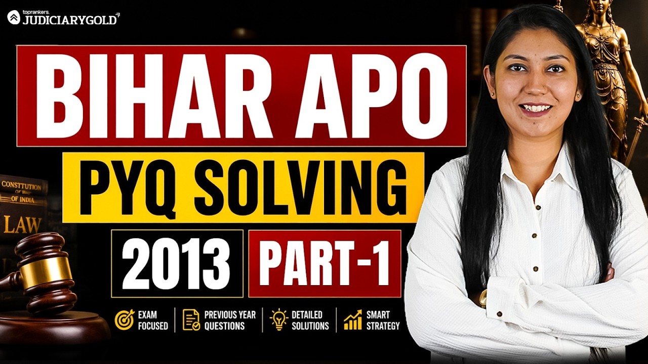 Bihar APO 2026 | Previous Year Paper Solving - 2013 | Part-1