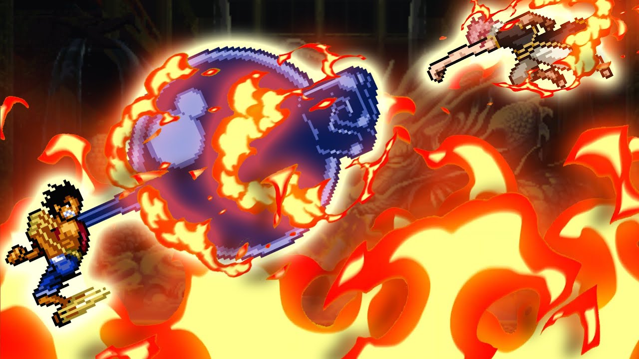 Luffy vs Natsu | The 5th Emperor vs The Son of the Fire Dragon |  Sprite Animation