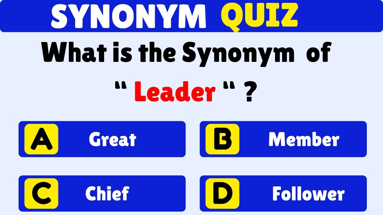 Synonym Test Quiz. | Test Your English Vocabulary Skills! #englishgrammar #synonymsquiz #quiz