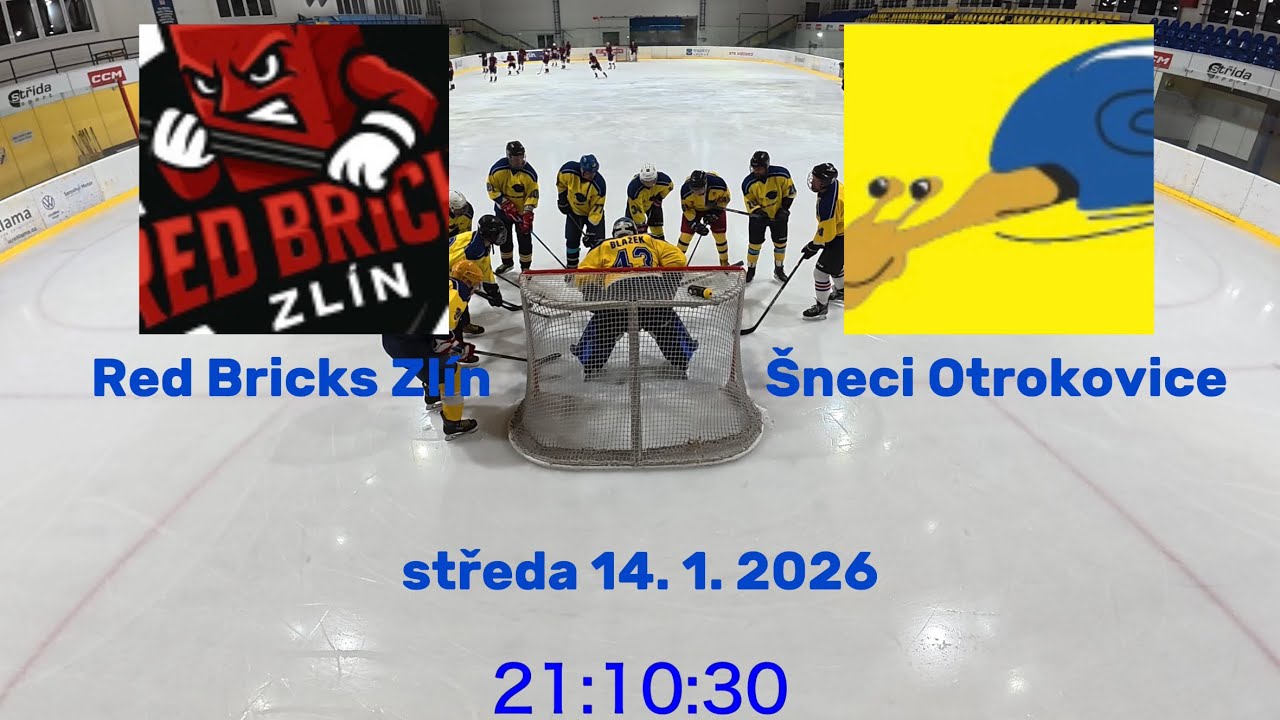 ZAMHL 25/26 | Skupina B | Středa 14. 1. 2026 | Red Bricks Zlín - Šneci Otrokovice