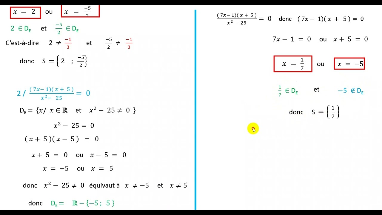 équations et inéquations du premier degré TCS EX 5; 6