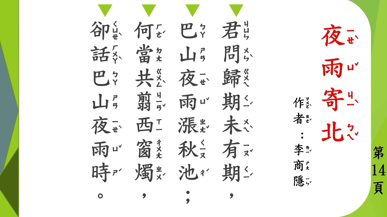 唐詩 夜雨寄北