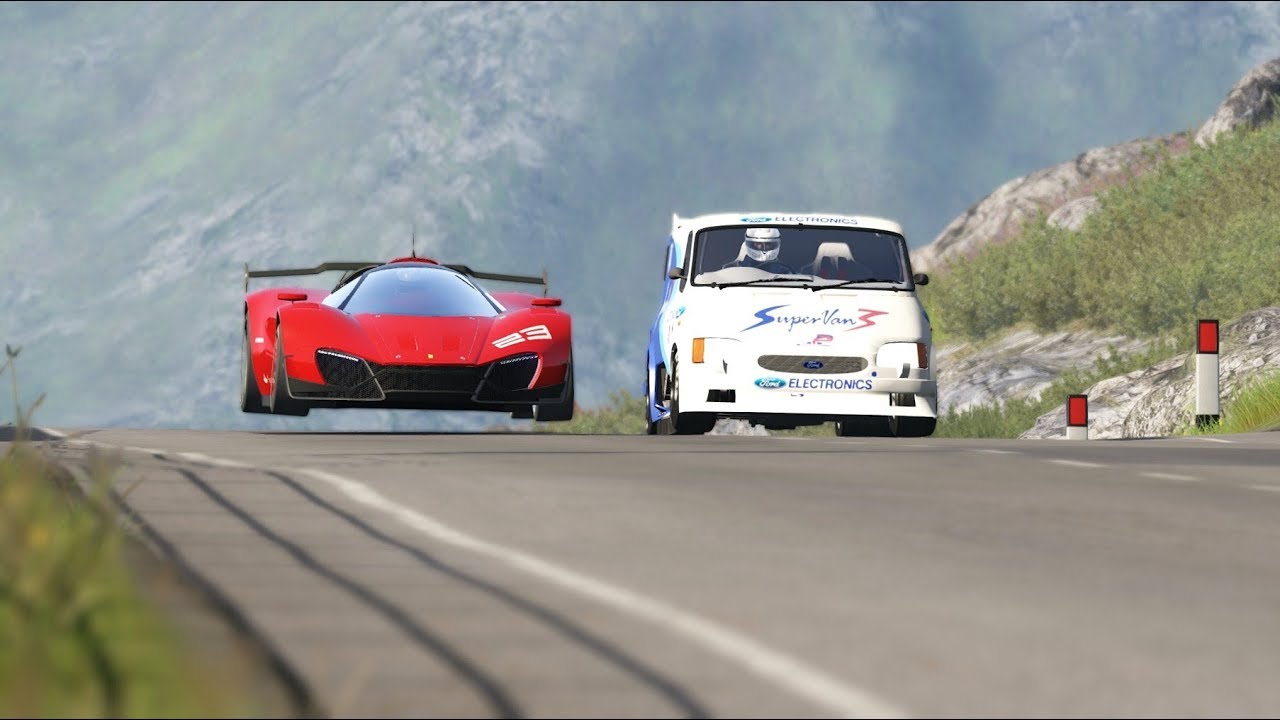 Ferrari Xezri Competizione Concept vs Ford Supervan III V10 at Highlands