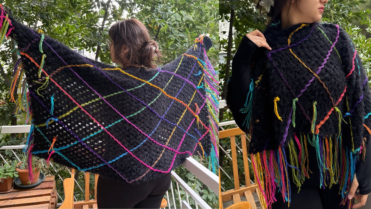 Foarte Ușor De Croșetat! Șal Etolă Boem Din Croșet #crochet #diy #shawl