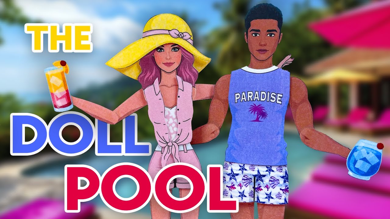 How To Make Swimming Pool For Paper Dolls | Doll Crafts #dollcrafts #barbie #homemadepapercraft