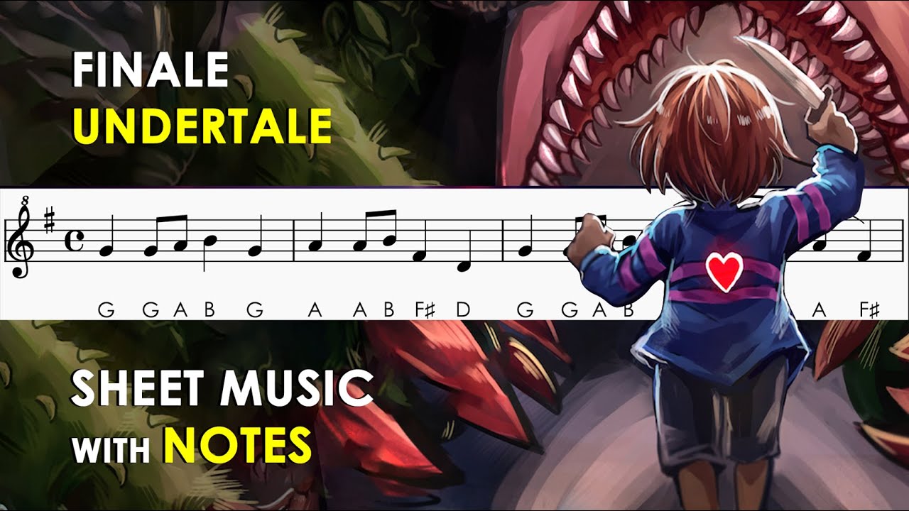 Finale - Undertale | Sheet Music with Notes for Recorder, Flute, Violin Tutorial | Orchestral
