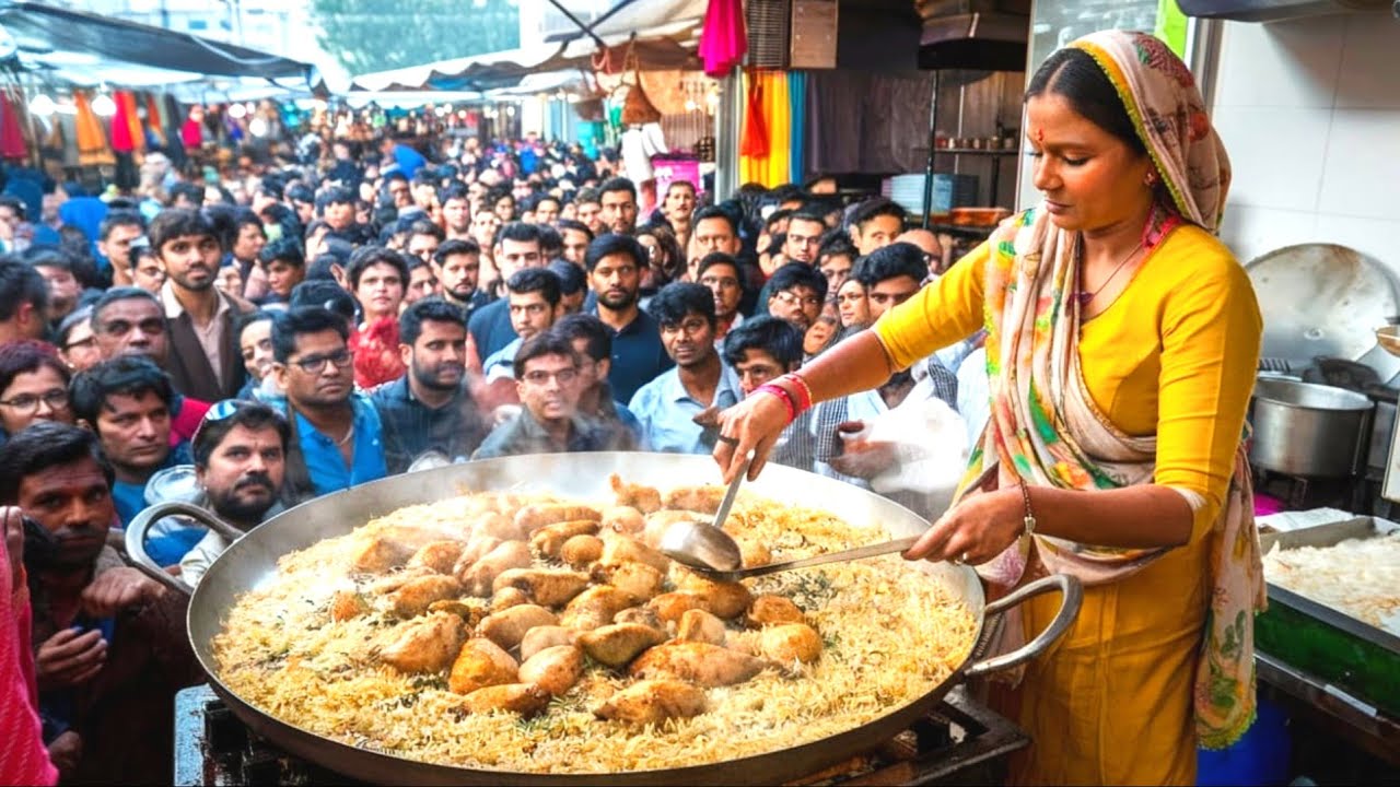 Passionate Woman Selling Chicken Biryani & Naan Dal at Roadside | Cheapest Breakfast in Gujranwala